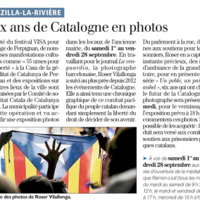 Article about the exhibition in Pézilla published in L'Indépendant
