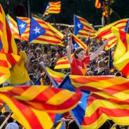 Carme Forcadell, president of the ANC, speaking during the demonstration It’s time now”.