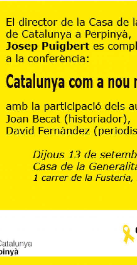 Invitació a la conferència «Catalunya com a nou model democràtic?»